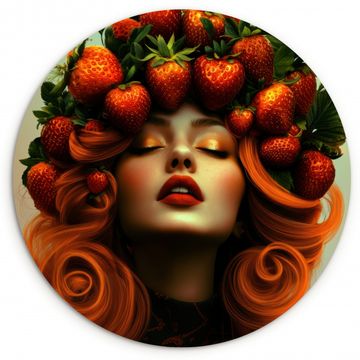 Cuadro redondo - Mujer - Fresas - Corona
