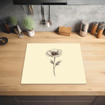 Protector de inducción - Amapola - Ilustración - Negro