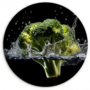 Cuadro redondo - Brócoli - Verde - Agua - Negro