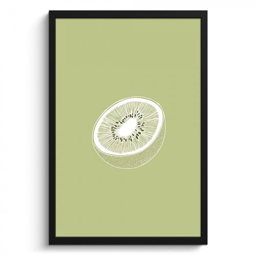 Cuadros enmarcados - Kiwi - Dibujo lineal - Minimalista - Verde