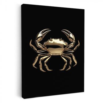 Lienzos decorativos - Oro - Cangrejo - Animales - Negro