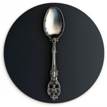 Cuadro redondo - Cuchara - Plata - Metal