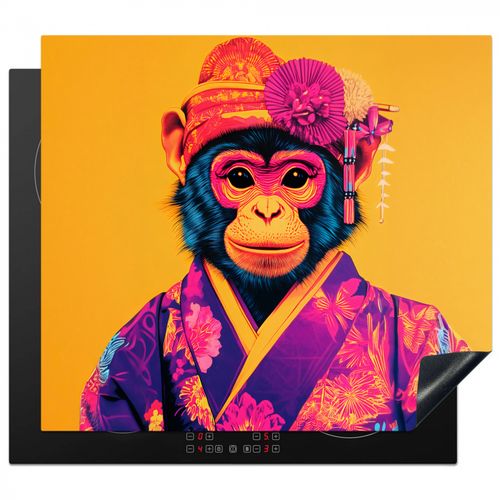Protector de placa de induccion - Mono - Kimono - Flores - Tocado