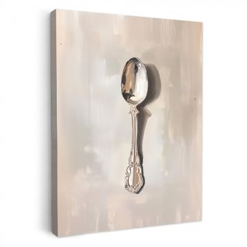 Lienzos decorativos - Cuchara - Pintura - Plata