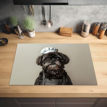 Protector de placa de induccion - Ropa de cocinero - Negra - Perro