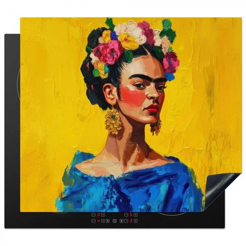Frida Kahlo - Mujer - Amarillo - Azul - Flores