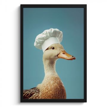 Cuadros enmarcados - Pato - Gorro de cocinero - Lindo - Ave