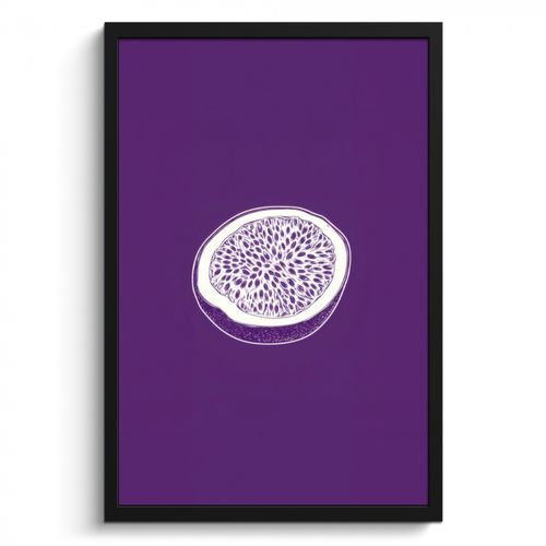 Cuadros enmarcados - Fruta de la pasión - Semillas - Morado - Minimalista