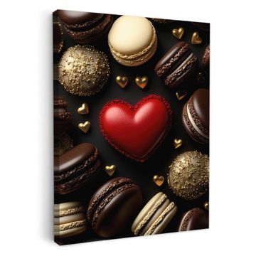 Lienzos decorativos - Macarrones - Rojo - Corazón