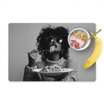 Salvamanteles - Mujer - Pasta - Negro - Blanco