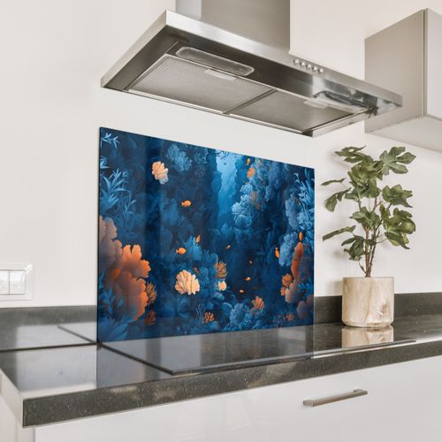 Salpicaderos de cocina - Arrecife de coral - Pez - Océano - Azul