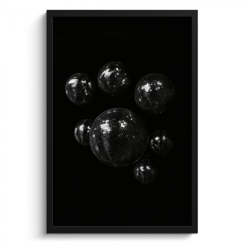 Cuadros enmarcados - Bolas de discoteca - Minimalista - Negro