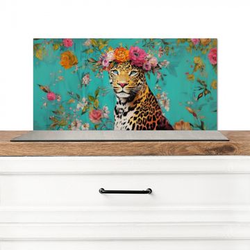 Salpicaderos de cocina - Leopardo - Flores - Corona