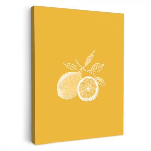 Lienzos decorativos - Limones - Ilustración - Minimalista - Amarillo