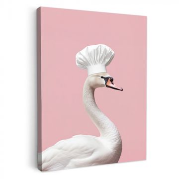 Lienzos decorativos - Cisne - Gorro de cocinero - Hermoso - Clásico