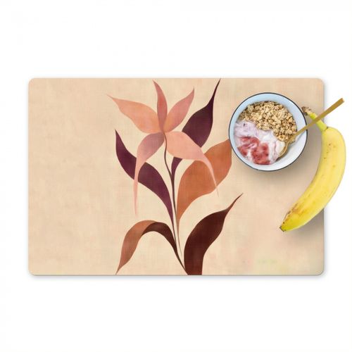 Salvamanteles - Minimalista - Flor - Hojas - Beige