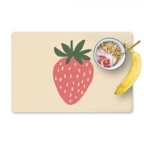Salvamanteles - Fresa - Minimalista - Rojo - Fruta