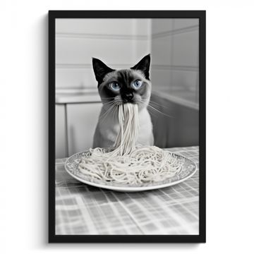 Cuadros enmarcados - Gato - Siamés - Blanco y negro - Lindo - Animales