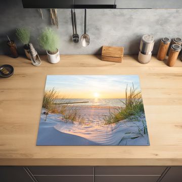 Protector de inducción - Puesta de sol en la playa con Tallgrass