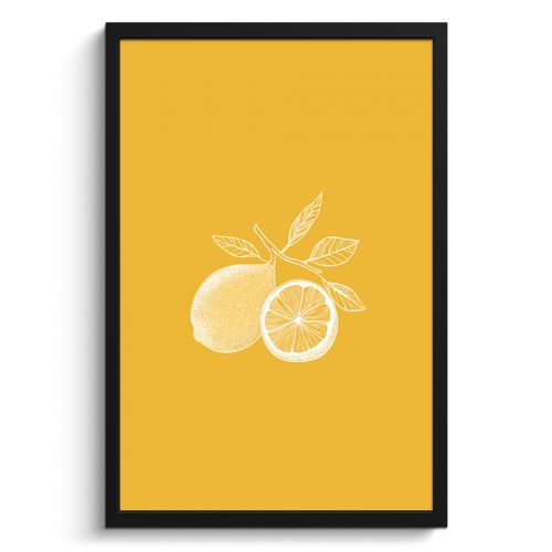 Cuadros enmarcados - Limones - Ilustración - Minimalista - Amarillo