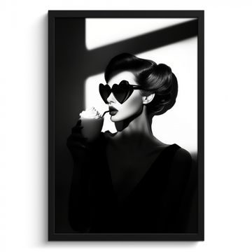 Cuadros enmarcados - Mujer - Negro - Corazón