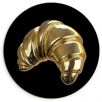 Cuadro redondo - Croissant - Pan - Oro - Negro