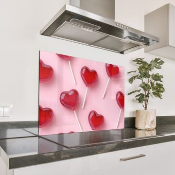 Salpicaderos de cocina - Piruletas - Corazones - Rosa