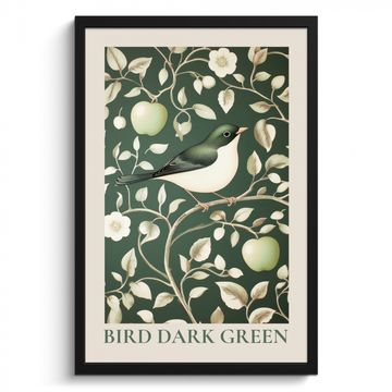 Cuadros enmarcados - Verde - Pájaro - Flores