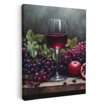 Lienzos decorativos - Vino - Fruta - Bodegón