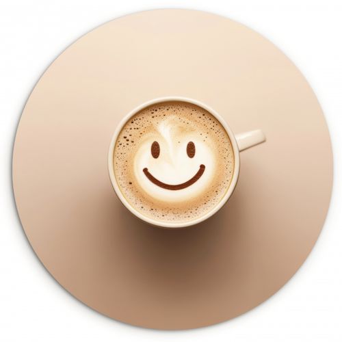 Café - Espuma de leche - Sonrisa - Beige