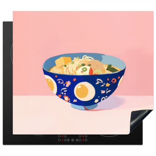Protector de placa de induccion - Fideos - Cuenco - Azul - Ilustración