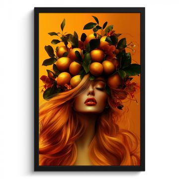 Cuadros enmarcados - Mujer - Limones - Flor - Amarillo