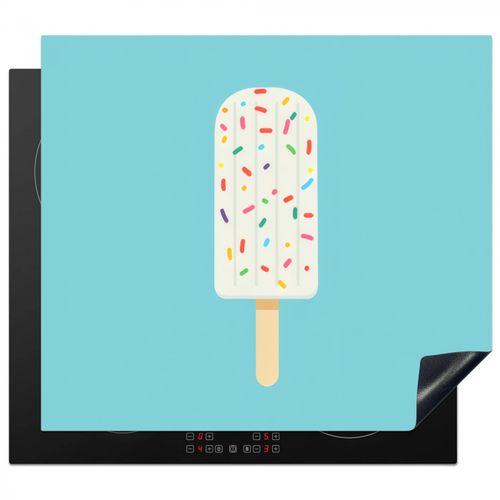 Protector de placa de induccion - Helado - Palito - Espolvoreado - Azul claro