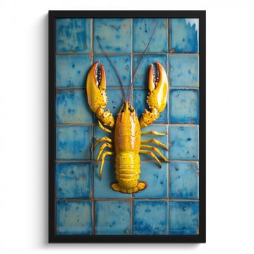Cuadros enmarcados - Cáncer - Amarillo - Azul - Azulejos