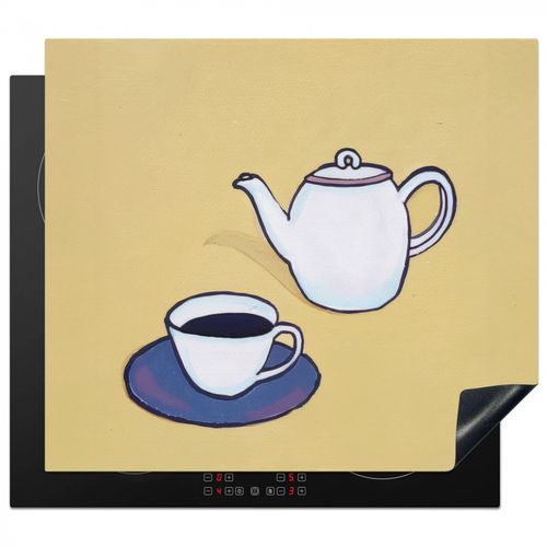 Protector de placa de induccion - Tetera - Taza - Beige - Ilustración