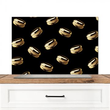 Salpicaderos de cocina - Macarrones - Patrón - Oro - Negro