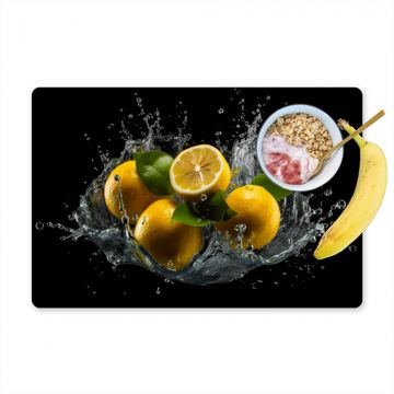 Salvamanteles - Limón - Fruta - Amarillo - Negro