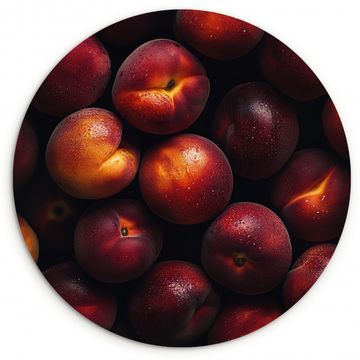 Cuadro redondo - Frutas - De cerca - Nectarinas