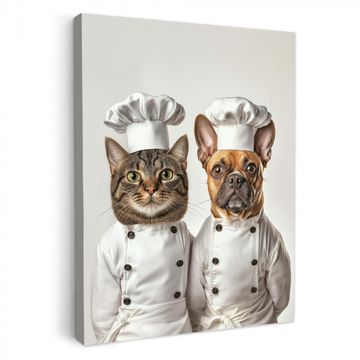 Lienzos decorativos - Gato - Perro - Ropa de cocina
