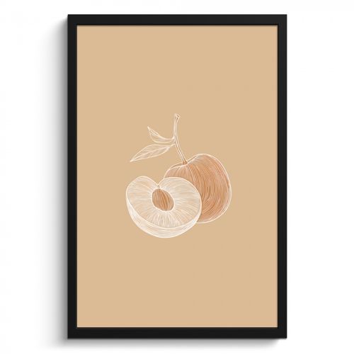 Cuadros enmarcados - Melocotón - Dibujo lineal - Foso - Beige