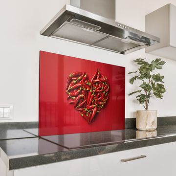 Salpicaderos de cocina - Pimientos - Rojos - Corazón