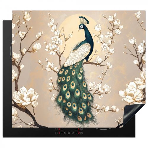 Protector de placa de induccion - Pavo real - Rama - Flores
