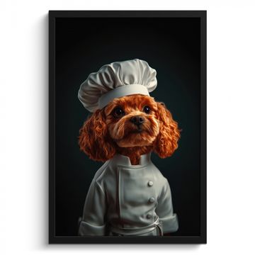 Cuadros enmarcados - Marrón - Cocinero - Perro