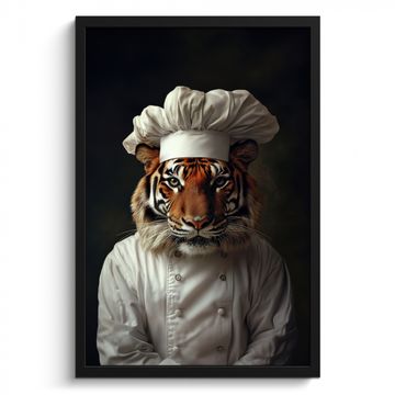 Cuadros enmarcados - Tigre - Ropa de cocinero - Marrón