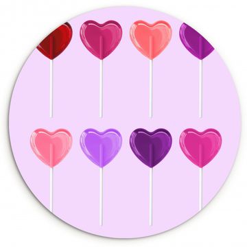Cuadro redondo - Piruleta - Corazón - Rosa - Caramelo