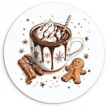 Cuadro redondo - Chocomel - Decoración - Pastel - Invierno - Navidad