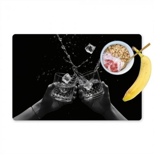 Salvamanteles - Vasos Whicky - Ice - Splashes - Negro