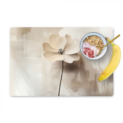 Salvamanteles - Flor - Beige - Pintura - Sombra