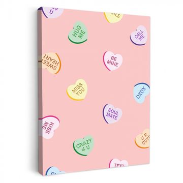 Lienzos decorativos - Corazón - Caramelo - Pastel - Texto