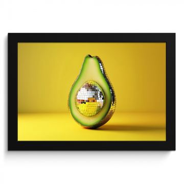 Cuadros enmarcados - Aguacate - Discoball - Amarillo - Purpurina
